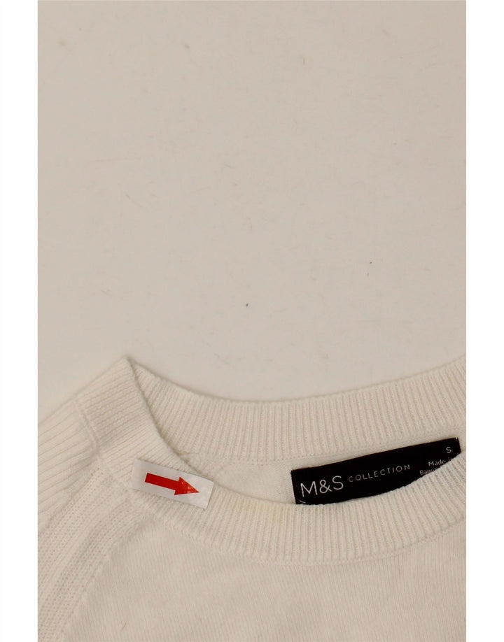 Marks & Spencer Γυναικείο πουλόβερ με λαιμόκαυστο UK 10 Small White