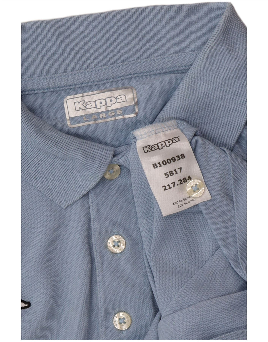 Ανδρικό μπλουζάκι πόλο KAPPA μεγάλο μπλε βαμβακερό