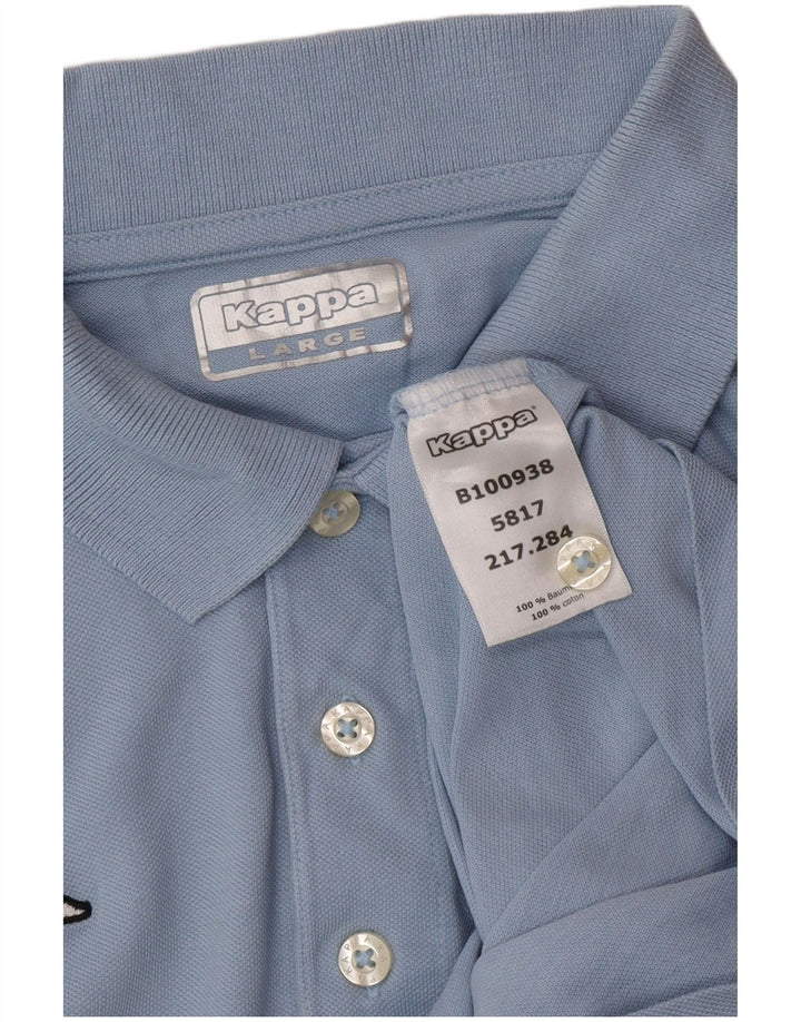 Ανδρικό μπλουζάκι πόλο KAPPA μεγάλο μπλε βαμβακερό