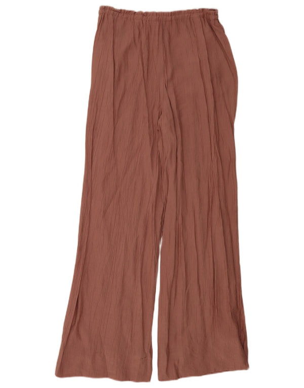 Zara Womens Wide Leg Trousers XS W24 L30 Pink Viscose