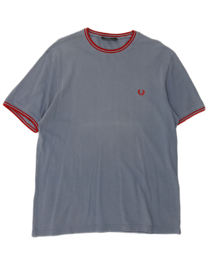 FRED PERRY Ανδρικό T-Shirt Top μεγάλο μπλε βαμβακερό