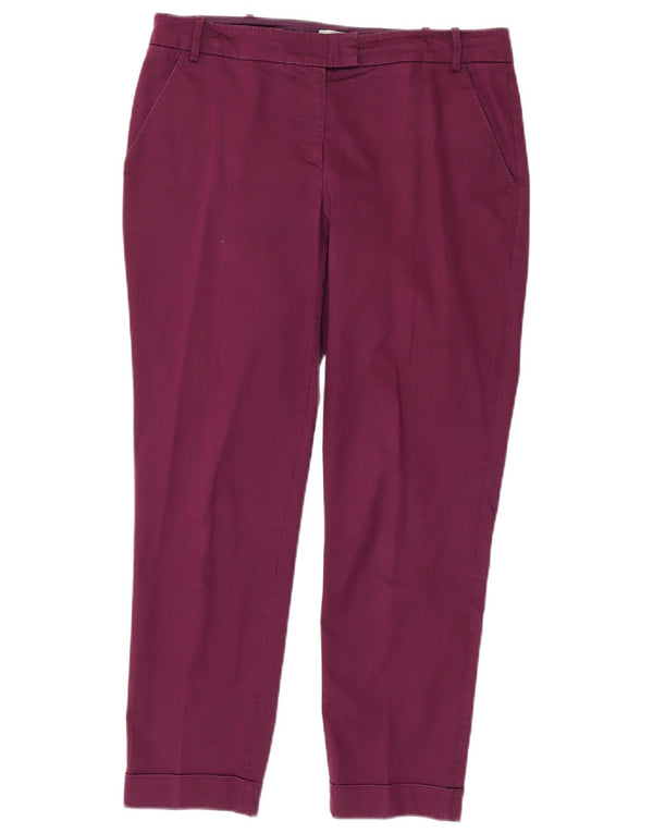 Jigsaw Γυναικείο λεπτό παντελόνι Chino UK 12 Medium W34 L27 μωβ βαμβακερό