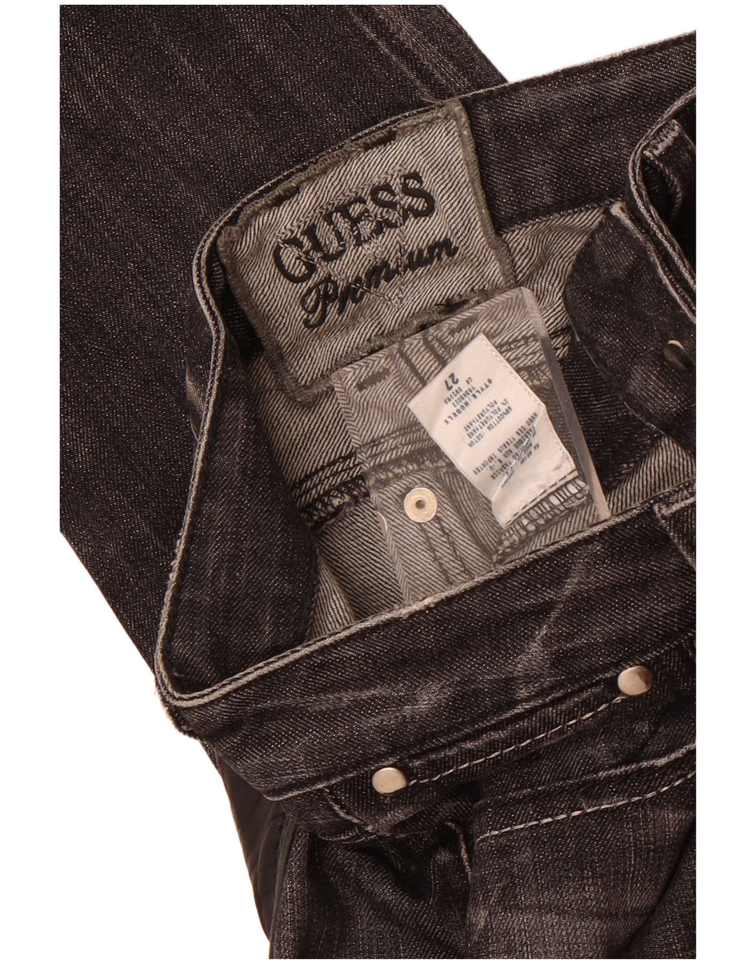 Γυναικείο τζιν ίσιο Guess W27 L30 μαύρο βαμβακερό