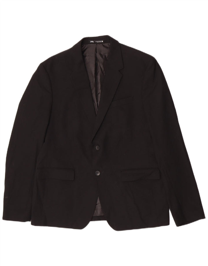 Zara Ανδρικό μπουφάν σακάκι με 2 κουμπιά EU 54 XL Μαύρη βισκόζη