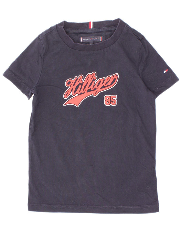 Tommy Hilfiger Boys Graphic T-Shirt Top 3-4 ετών Navy Blue Cotton