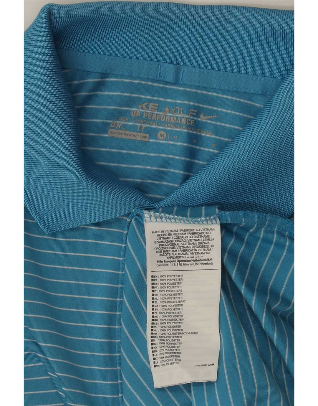 Ανδρικό μπλουζάκι Nike Dri Fit Polo με μεσαίο μπλε ρίγες πολυεστέρας