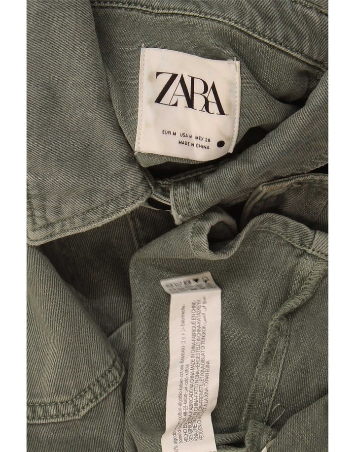 Zara Γυναικείο Τζιν Μπουφάν UK 14 Medium Khaki Cotton