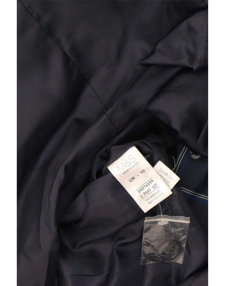 Marks & Spencer Γυναικεία καμπαρντίνα UK 10 Small Navy Blue Check Polyester