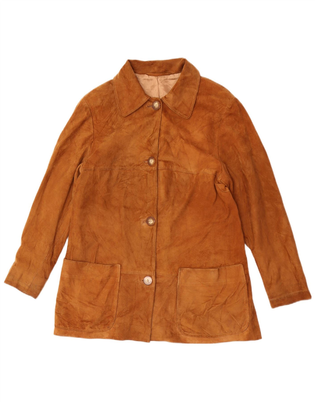 Vintage Γυναικείο Suede Jacket UK 12 Medium Brown