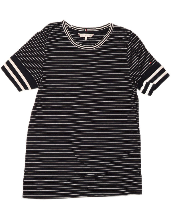 TOMMY HILFIGER Γυναικείο T-Shirt Top 10 Small Navy Blue ριγέ Lyocell