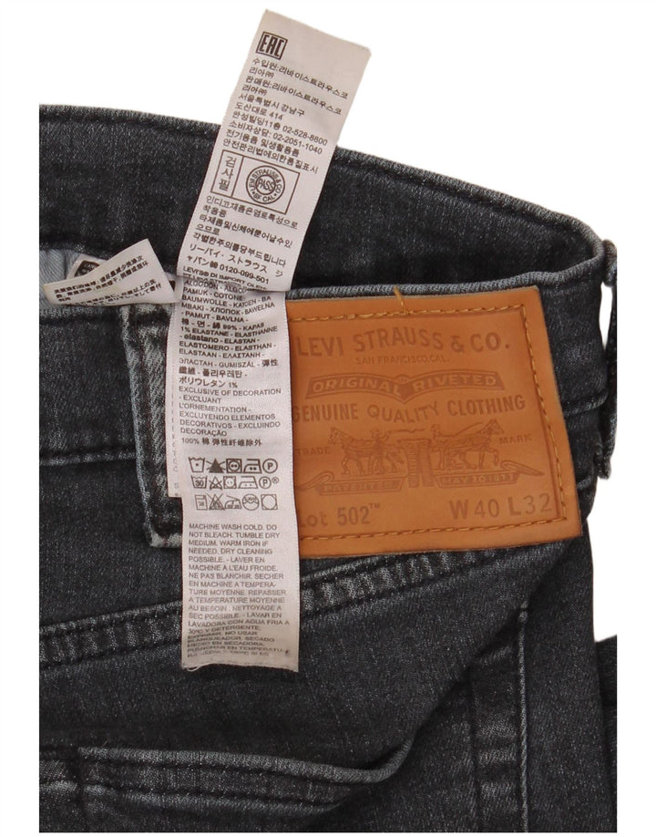 Levi's Mens 502 Tapered Jeans W40 L32 Μαύρο βαμβακερό