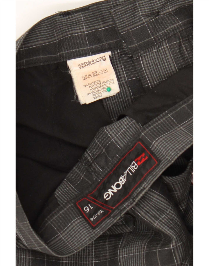 Billabong Boys Chino Shorts 15-16 ετών W32 Grey Check Polyester