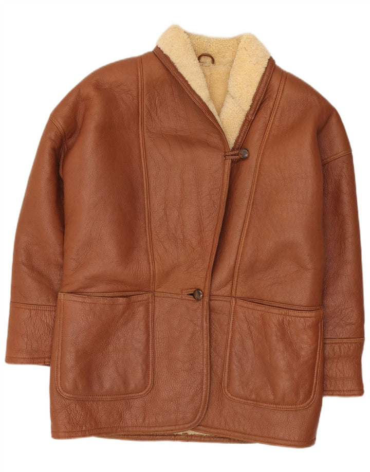 Vintage Γυναικείο Υπερμεγέθη Shearling Jacket UK 18 XL Brown Shearling