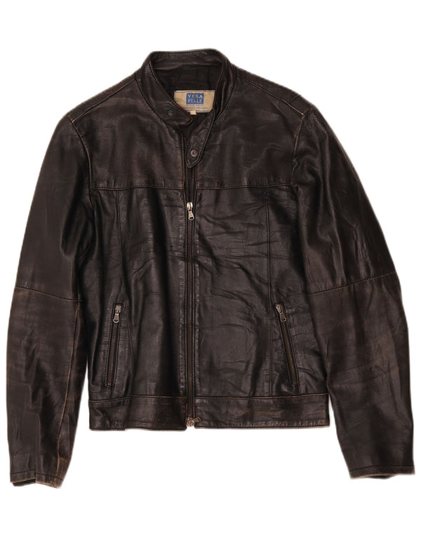 Ανδρικό Δερμάτινο Μπουφάν Lavorazione Artigianale UK 38 Medium Black