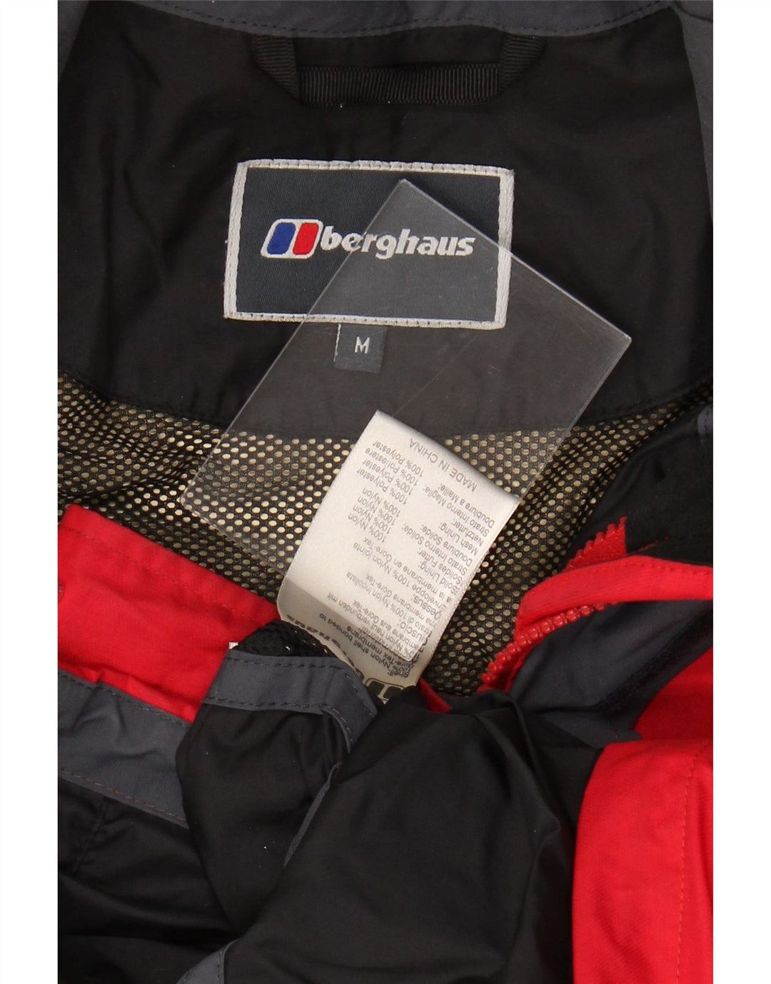 Ανδρικό μπουφάν βροχής με κουκούλα Berghaus UK 38 Medium Red Colorblock Nylon