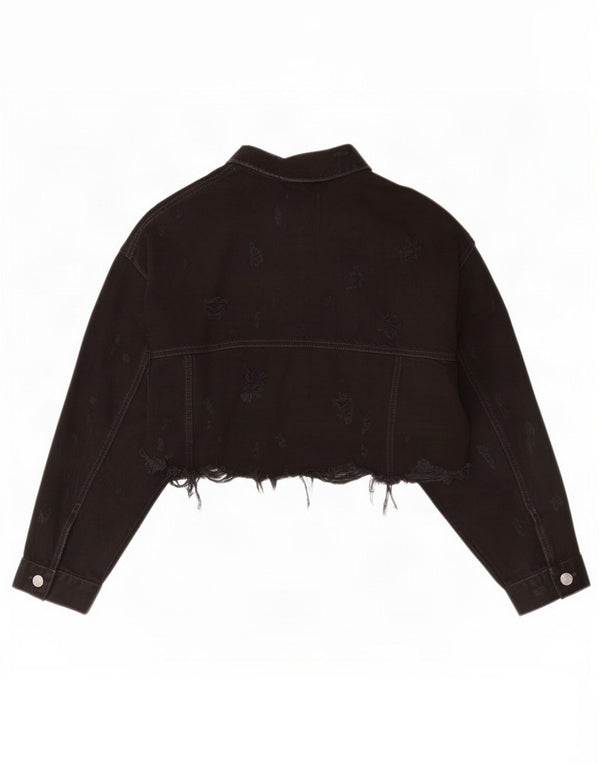 Zara Γυναικείο Τζιν Μπουφάν UK 12 Medium Μαύρο