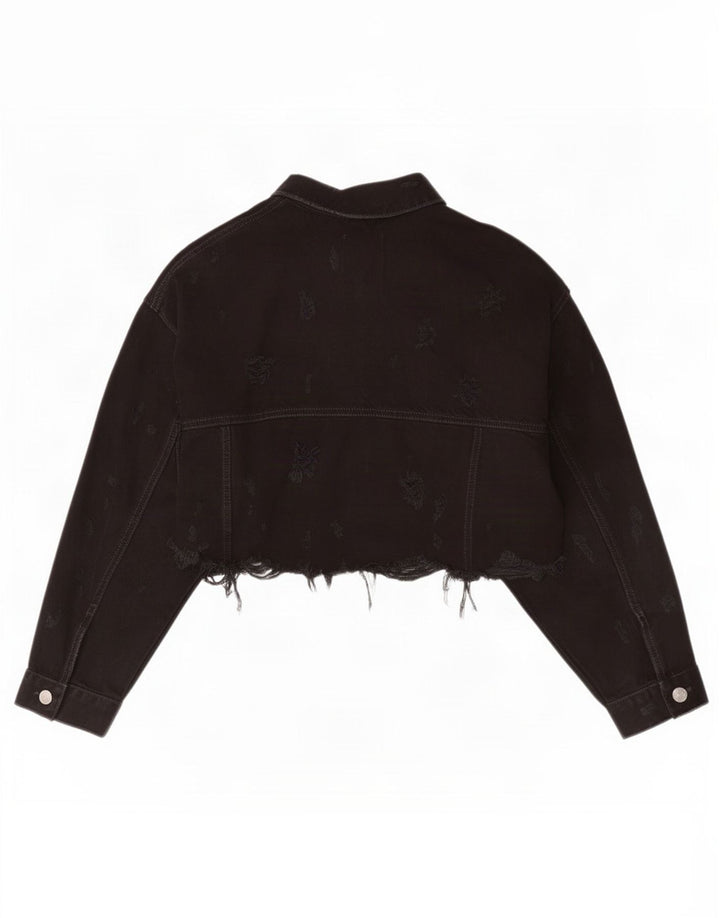 Zara Γυναικείο Τζιν Μπουφάν UK 12 Medium Μαύρο
