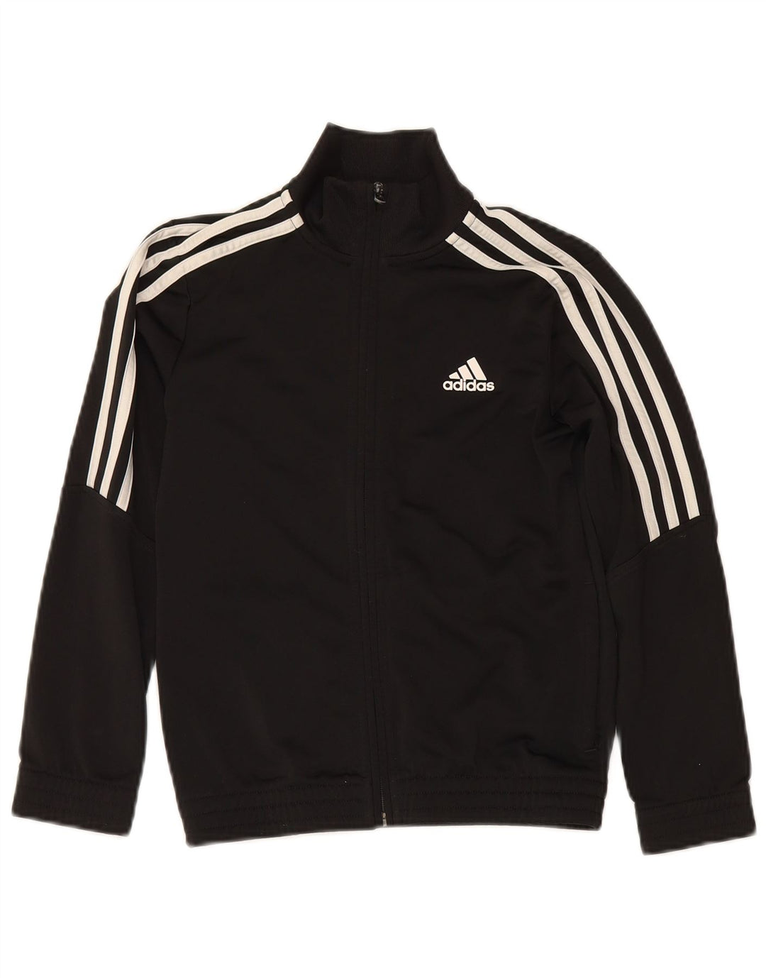 Adidas Boys Tracksuit Top Jacket 9-10 Years Black Polyester