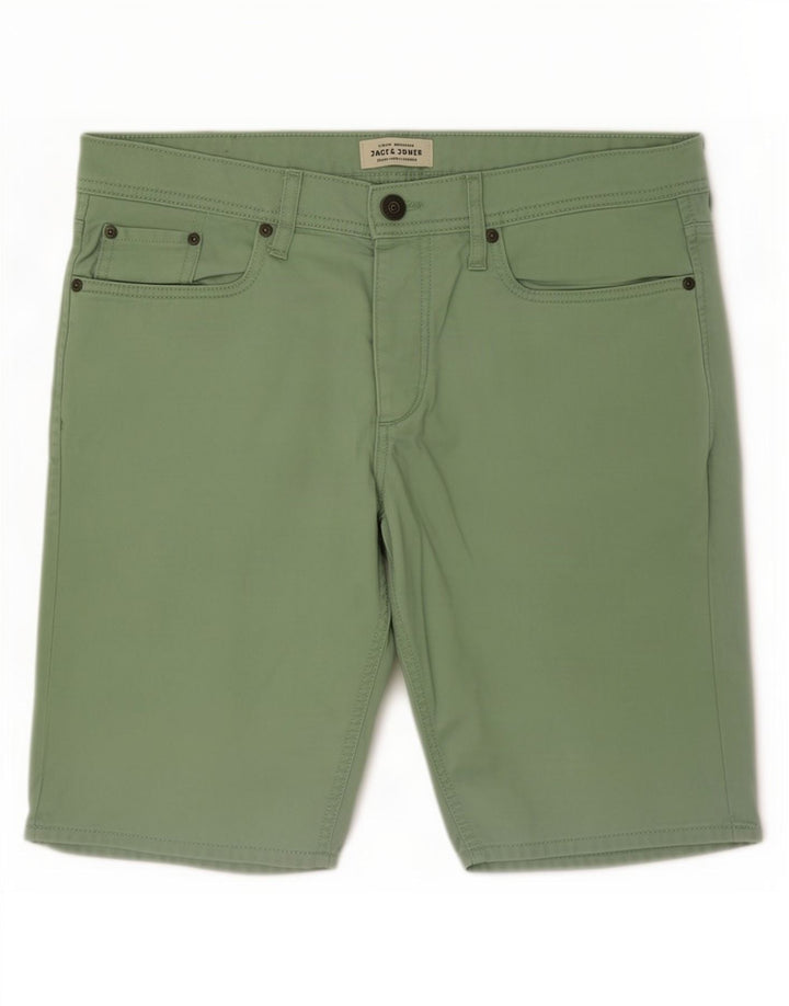 Jack & Jones Ανδρικό τζιν σορτς μεσαίο W34 πράσινο βαμβακερό