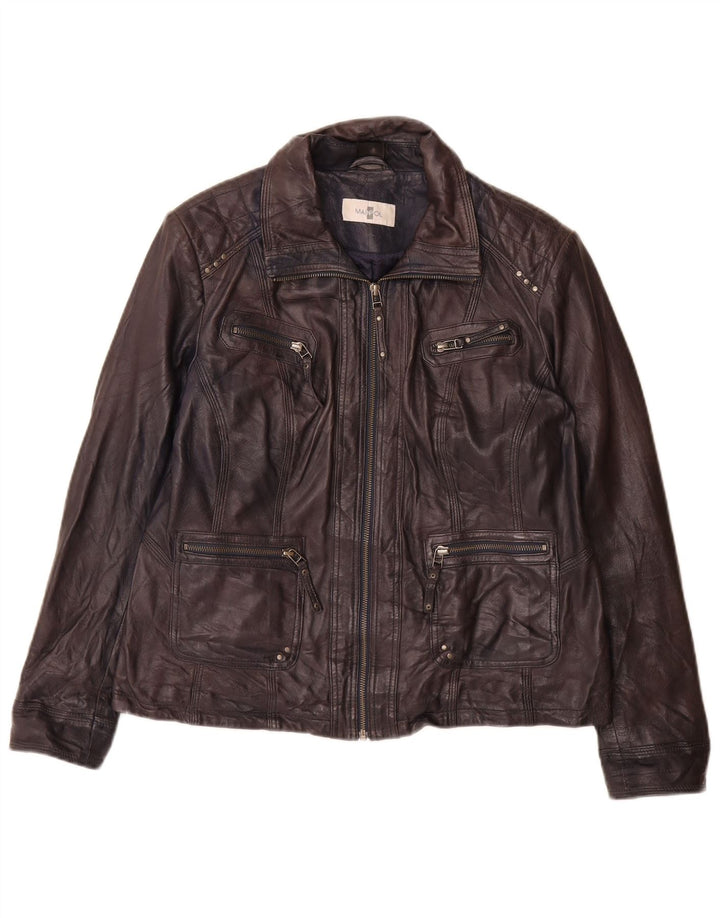 Mainpol Γυναικείο Δερμάτινο Μπουφάν UK 16 Large Navy Blue Leather