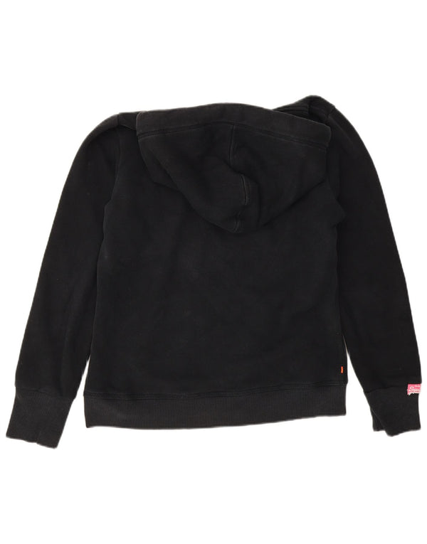 Superdry Γυναικείο Γραφικό Hoodie Jumper UK 14 Medium Navy Blue Cotton