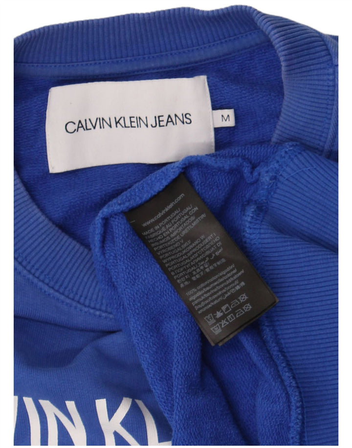 Ανδρικό γραφικό φούτερ Calvin Klein Jeans, μεσαίο μπλε βαμβακερό