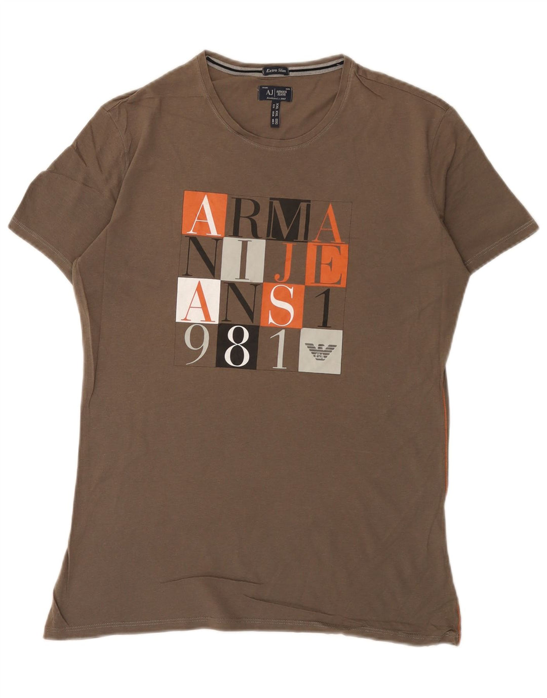 Armani Jeans Ανδρικό Extra Slim Graphic T-Shirt Top 2XL Grey
