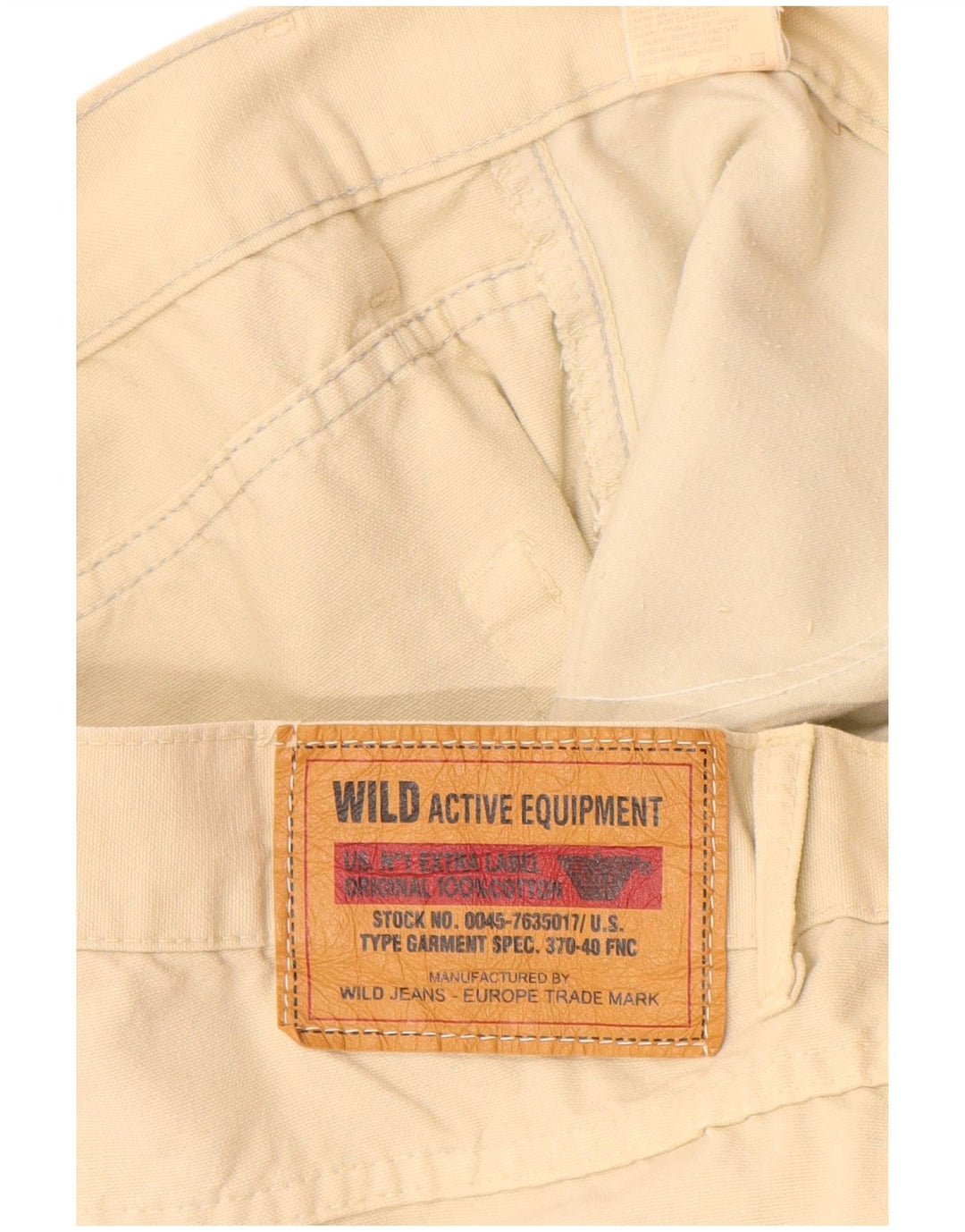 WILD JEANS Ανδρικό κωνικό casual παντελόνι IT 54 2XL W34 L33 Μπεζ βαμβακερό