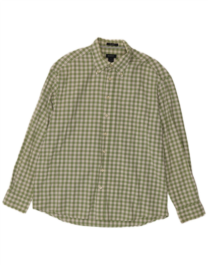 Ανδρικό πουκάμισο Gant Regular Fit XL Πράσινο βαμβακερό Gingham
