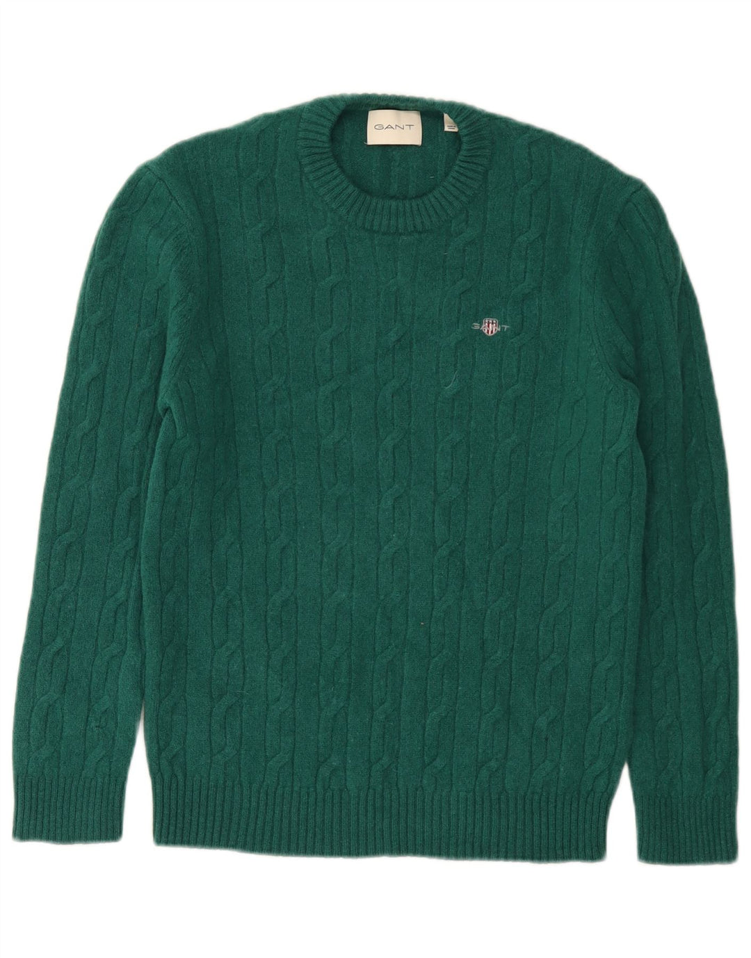 Ανδρικό πουλόβερ Gant Regular Fit Crew Neck Jumper Μικρό πράσινο μαλλί