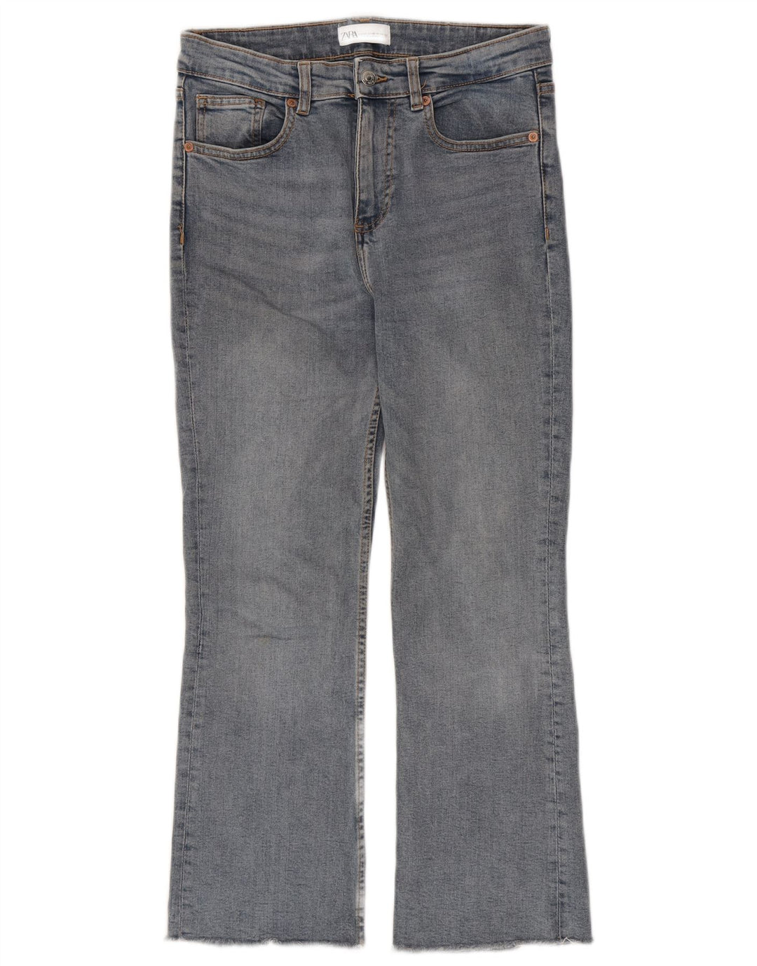 Zara Γυναικεία Crop Bootcut Jeans EU 38 Small W28 L26 Blue Cotton