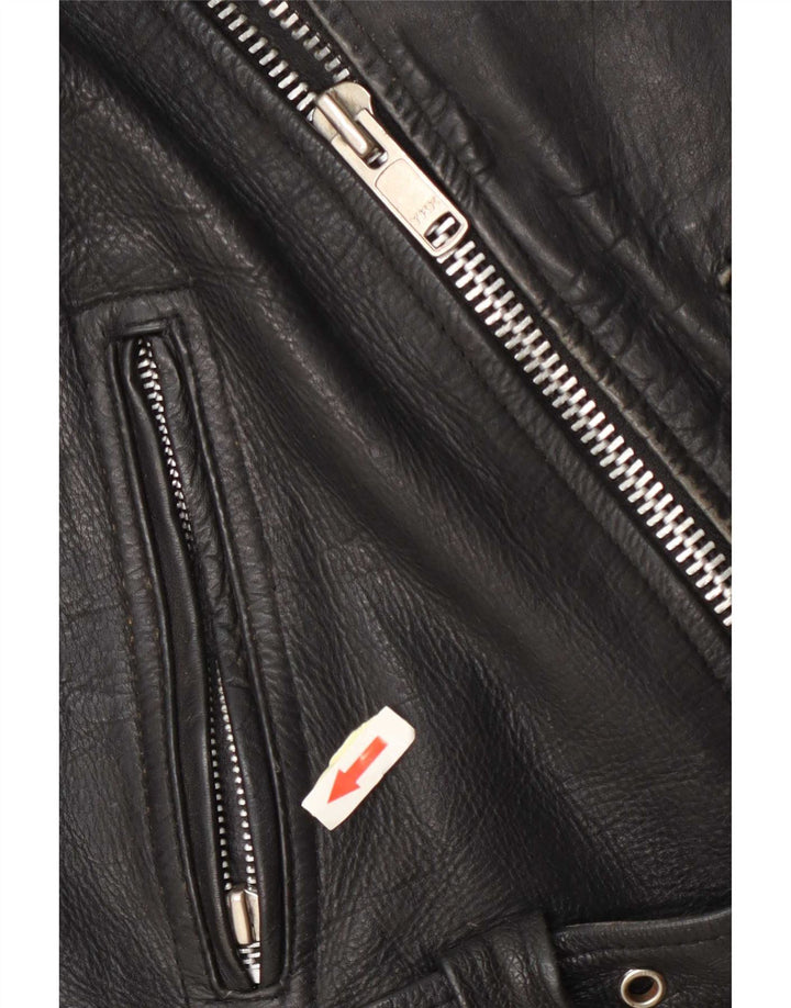 Ανδρικό δερμάτινο Biker Jacket Sheep Land UK 36 Small Black