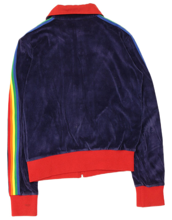 Vintage γυναικεία αθλητική φόρμα Top Jacket UK 14 Medium Navy Blue Colourblock