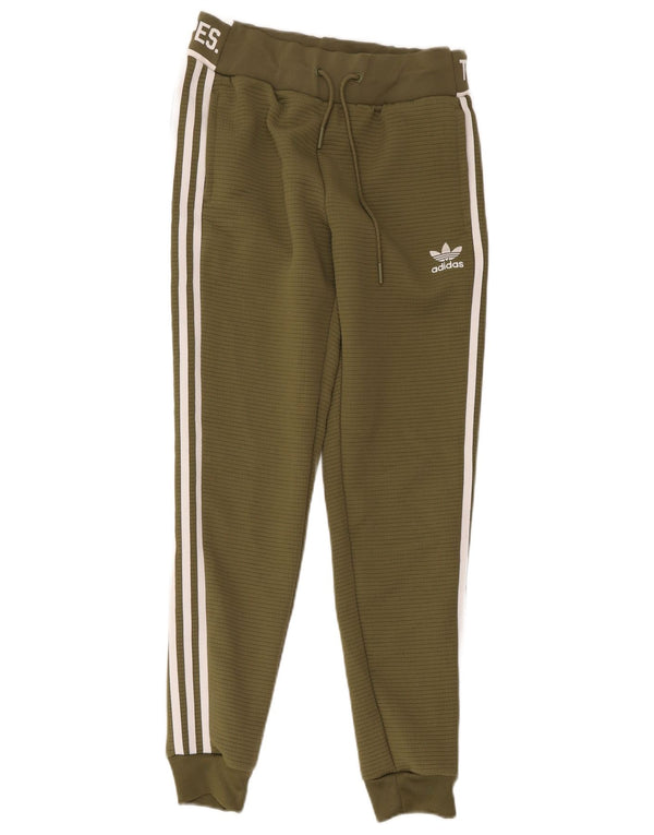 Adidas Γυναικεία φόρμα τριών ρίγες Παντελόνι Joggers UK 8 Small Khaki
