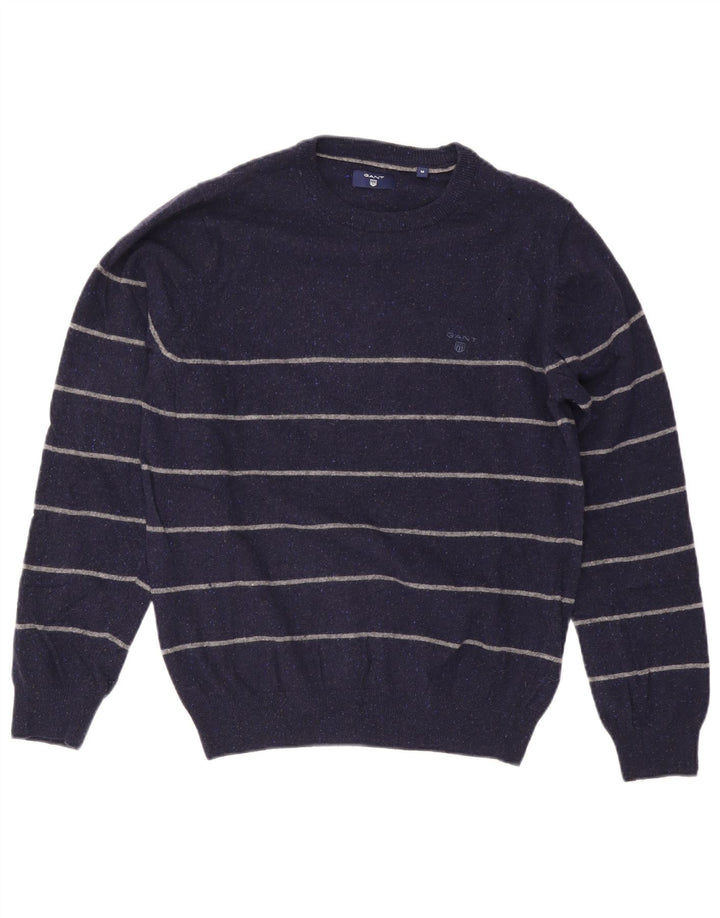 Πουλόβερ Gant Mens Crew Neck Jumper Μαλλί με μεσαίο Navy μπλε ριγέ