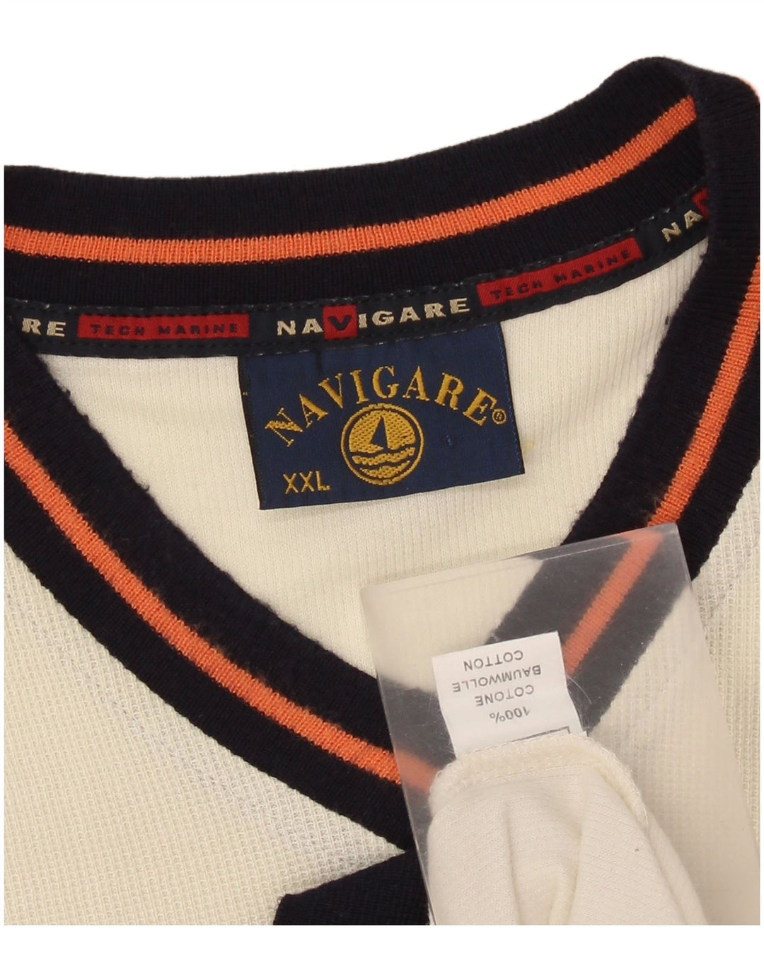 Ανδρικό T-Shirt Navigare Top 2XL από λευκό βαμβακερό