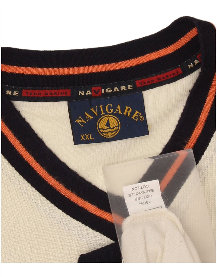 Ανδρικό T-Shirt Navigare Top 2XL από λευκό βαμβακερό