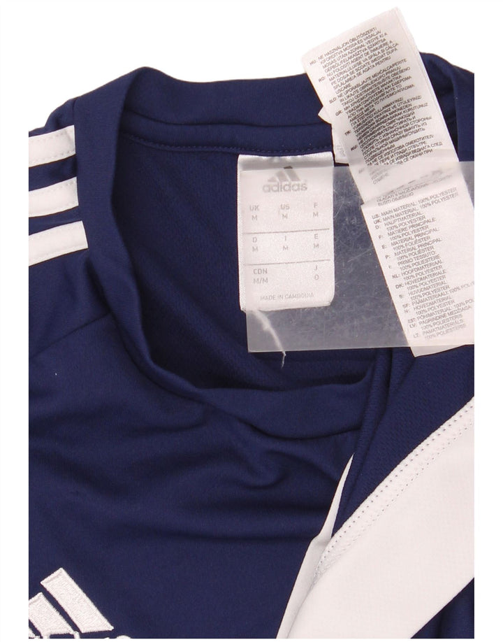 Ανδρικό T-Shirt Climalite Adidas Top Medium Navy Blue Colorblock Πολυεστέρας