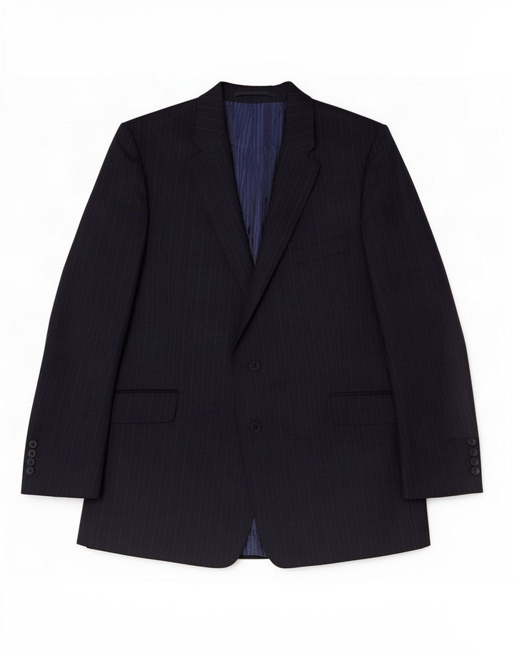 Marks & Spencer Ανδρικό μπλέιζερ με 2 κουμπιά μπουφάν UK 48 2XL Navy Blue ριγέ
