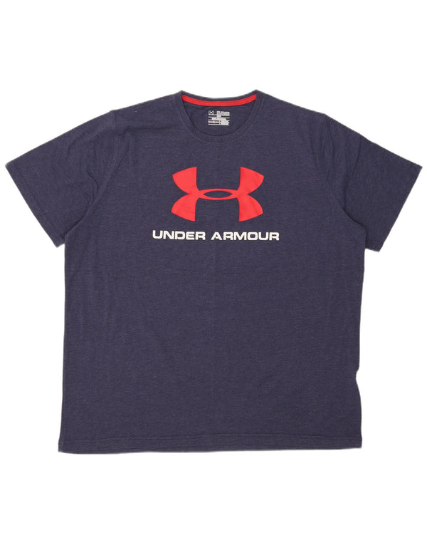 Under Armour Mens Heat Gear Graphic T-Shirt Top 2XL Navy Blue