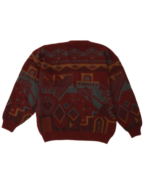 Ανδρικό πουλόβερ με λαιμόκοψη UMBERTO ROSETTI IT 48/50 Medium Maroon