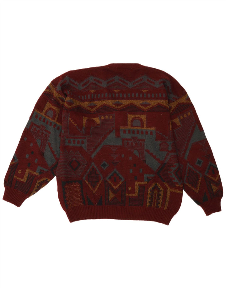 Ανδρικό πουλόβερ με λαιμόκοψη UMBERTO ROSETTI IT 48/50 Medium Maroon