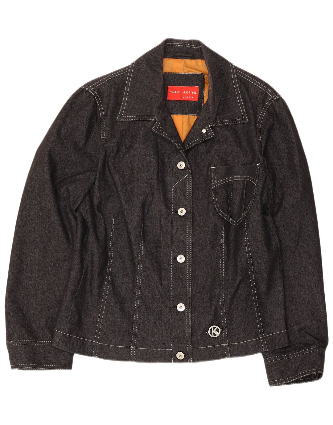 Perte της Krizia Γυναικείο Τζιν Μπουφάν UK 18 XL Γκρι βαμβακερό