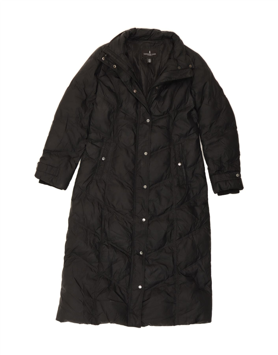LONDON FOG Womens Padded Coat UK 14 Medium Black Polyester Vintage London Fog and Second-Hand London Fog from Messina Hembry 