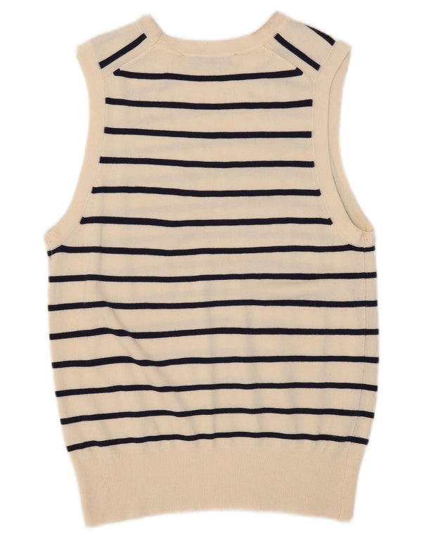 Zara Γυναικείο Γιλέκο Tank Top UK 12 Medium Off White Ριγέ