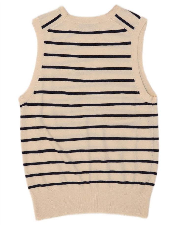 Zara Γυναικείο Γιλέκο Tank Top UK 12 Medium Off White Ριγέ