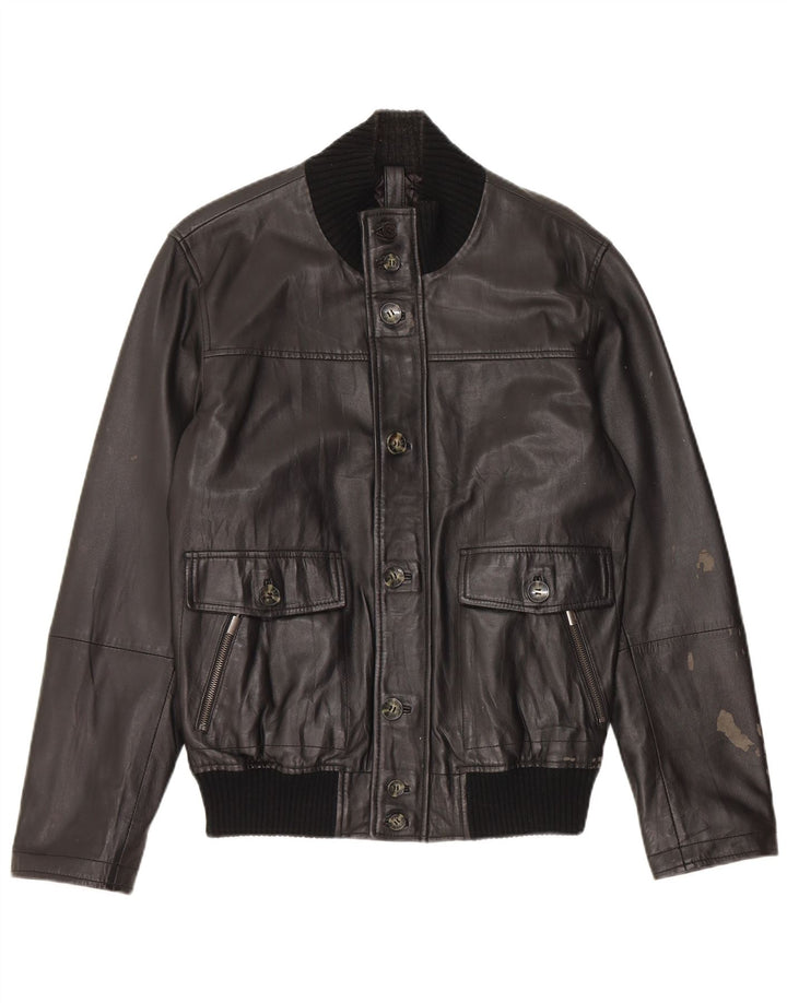 Ανδρικό δερμάτινο μπουφάν Conbipel Bomber IT 48 Medium Black Leather
