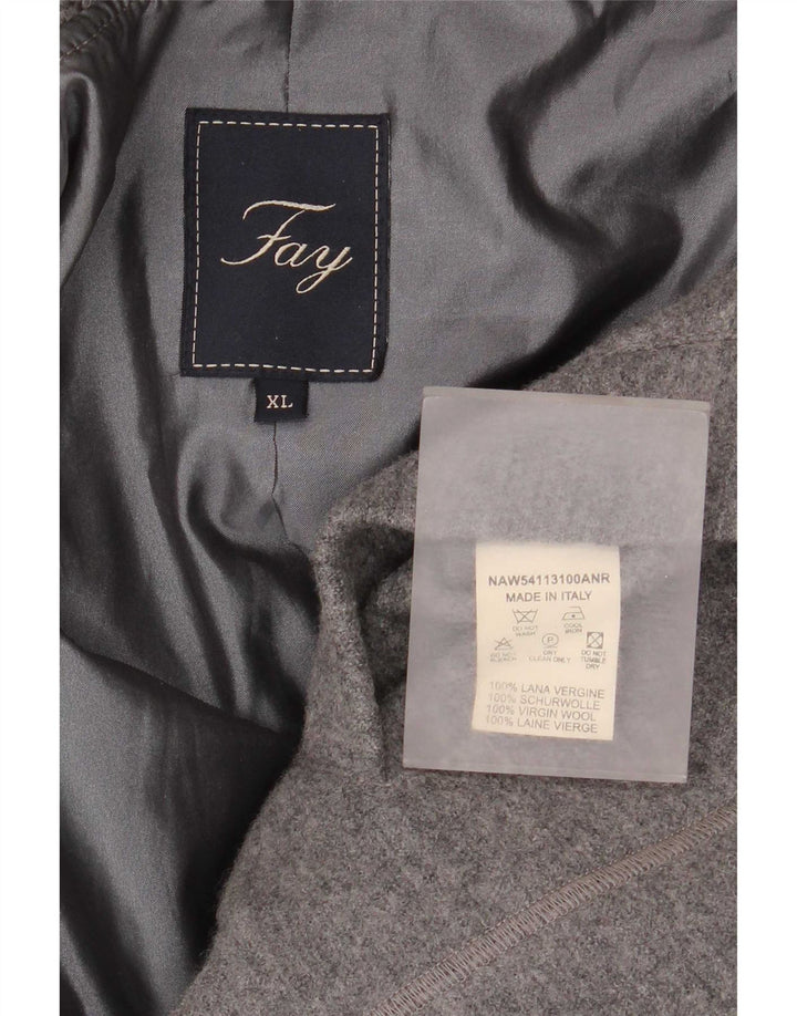 Γυναικείο Πανωφόρι Fay UK 18 XL Γκρι Παρθένο Μαλλί