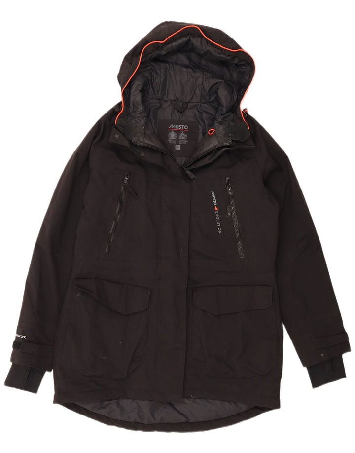 Musto γυναικείο μπουφάν Parka με κουκούλα UK 12 Medium Black Polyamide