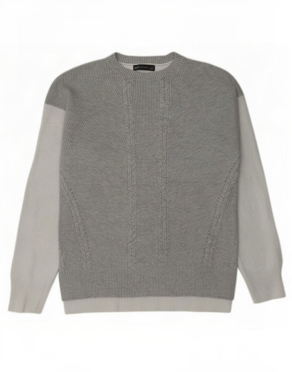 Marks & Spencer Γυναικείο πουλόβερ με λαιμόκοψη UK 14 Medium Grey